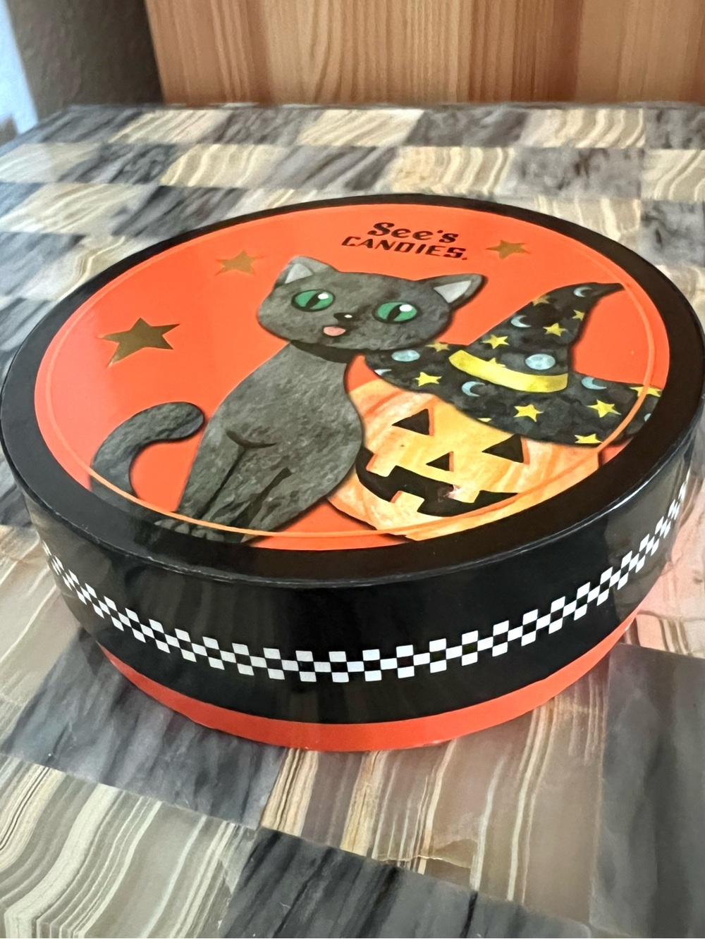 See’s Candies Halloween Chocolate Box Black Cat and Jack-o-Lantern - Picture 2 of 4